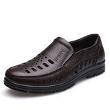 Genuine Leather Shoes Men's Summer Sandals Hollow Casual Footwear MartLion Brown 02 7 