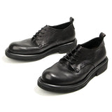 Soft Leather Men's Formal Shoes  Brand Retro Genuine Leather Daily Wedding Social Shoes Male MartLion   