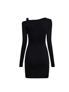 Women Black Luxury Bodycon Dress Y2k Vintage Elegant Hollow Out Long Sleeve Mini Dresses Party Club One Piece Frocks Clothes MartLion   