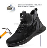Man Safety Boots High top Safety Shoes Men Women Steel Toe Work Shoes Men Anti-smash Indestructible Construction Boots Winter MartLion