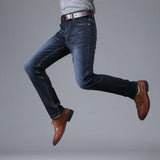 Stretch Autumn Winter Men's Jeans Men's Style Straight and Versatile Long Pants MartLion   