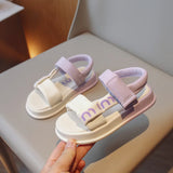 Girls Candy Color Summer Sandals Little Princess Open Toe Beach Sandals Baby Soft Thick Sole Shoes MartLion PURPLE 24 