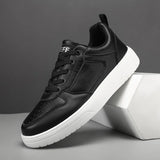 Men's Shoes Sneakers Leather Comfort Lightweight Casual Outdoor Walking Footwear MartLion black 36 