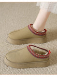 Winter Retro Women Snow Warm Suede Leather Lazy Loafers Boots Shoes Flat MartLion   