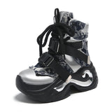 Winter Chunky Boots For Women Thick Plush Warm Snow Ankle Boots Wedges Leather High Platform Sneakers Woman Motorcycle Shoes MartLion Silver 37