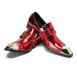 Luxury Red Rivets Square Toe Formal Shoes Evening Club Party Patent Leather Men's Dres MartLion   
