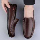 Genuine Leather Men's Casual Shoes Luxury Loafers Moccasins Breathable Slip on Driving Homme MartLion   