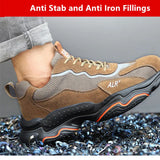 Lightweight work shoes anti smash work boots steel toe men's safety sneakers for work anti stab working and protective MartLion   
