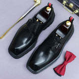 Thick-Soled Lightweight Formal Leather Height-Increasing Shoes Men's Shoes Cowhide Leather Buckle Men's Business Shoes MartLion   