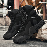 Fujeak Combat Boots Outdoor Warm Military Wear-resistant Waterproof Men's Shoes Breathable Shock Absorbing Mart Lion   