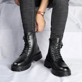 Men's English Style Thick Sole Design Men Boots  Layer Leather Casual Boots