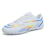 Soccer Shoes Men's Children's Football Shoes Outdoor Non Slip Futsal Turf Soccer Cleats MartLion D003-D-White Eur 35 