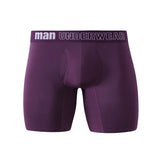 Men's Boxer Shorts Mid Waist Panty Underwear Seamless Bamboo Fiber Boxers Open Crotch Panties MartLion PURPLE XL 