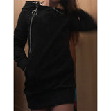 Women Sweater Dress Long Sleeve Hoodie Dress Winter Casual Slim Sweater Hoodies Dress MartLion   