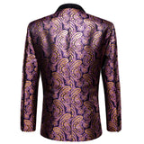 Men's Luxury Blazer Party Wedding Dress Jacket Suit Gold Thread Slim Dress Suit Barry Wang Mart Lion   