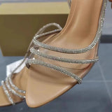 Summer Rhinestone  Women Sandals  Shoes For Woman Pumps Elegant Open Toe Heeled Lady Shoes MartLion   