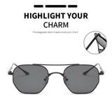 Retro Double Bridges Peach Pilot Sunglasses Women Men's Designer Luxury Metal Frame Eyewear MartLion   