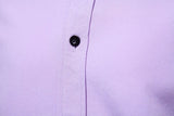Light Purple Men's Dress Shirts Autumn Regular Fit Long Sleeve Shirt Casual Button Up Top Blouse Chemsie Homme MartLion   