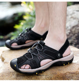 Summer Genuine Leather Men's Sandals Mesh Beach Sandal Handmade Casual Shoes Platform Outdoor Water Sports Sneakers Mart Lion   