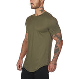 Mesh T-Shirt Clothing Tight Gym Men's Summer Tops Tees Homme Solid Quick Dry Bodybuilding Fitness Mart Lion Army Green M 