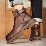 Golden Sapling Work Boots Leather Men's Casual Shoes Leather Tooling Boot Classics Punk Style Men Leisure Shoe MartLion