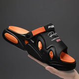 Men's Slippers Summer EVA Soft-soled Platform Slides Sandals Indoor Outdoor Walking Beach Shoes Flip Flops MartLion Black orange 34-35(22.5CM) 