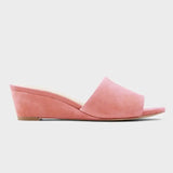 Women Elegant Summer Slippers 3cm Velvet Mules Wedge Sandals Slippers Open Toe High Heels Casual Dress Shoes MartLion Pink 35 