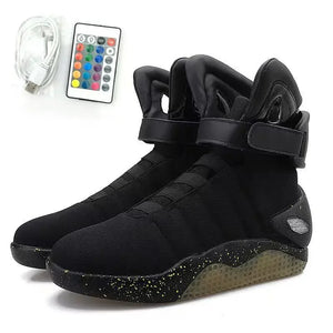 Remote Control Light Up Sneakers LED Mag Shoes Men's Air USB Recharging Back To The Future Boots MartLion Black 5 