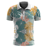 Hawaiian Plants Polo Shirt Men Summer Print Leaves Flower Short Sleeve Golf Polo Shirts Street Tops T Shirt MartLion