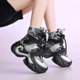 Winter Chunky Boots For Women Thick Plush Warm Snow Ankle Boots Wedges Leather High Platform Sneakers Woman Motorcycle Shoes MartLion