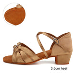 Children's Dance Shoes for Girls Kids Women Latin Sandals Ladies Ballroom Modern Tango Salsa Practice Low Heels MartLion   