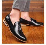 Men's Casual Leather Shoes Tassels Party Wedding Loafers Slip-on Outdoor Flats Mart Lion   