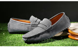 Classic Style Spring Autumn Moccasins Men's Loafers Genuine Leather Shoes Suede Flats Lightweight Driving Mart Lion   