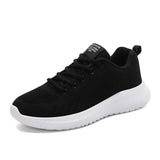 Men's breathable sports shoes Lace up Outdoor comfort Lightweight casual running Walking MartLion black white 35 