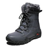 Waterproof Warm Desert Boots Non-slip Outdoor Snow Faux Fur Cotton Shoes Tactical Military Men's MartLion GRAY 38 