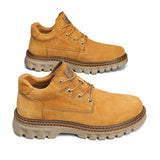 Winter Plush High Top Men's Black Boots Lace-Up Round Toe Leisure All-match Men's Casual Leather Shoes Non-slip Rubber MartLion