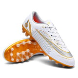 Football Boots Men's Anti Slip Society Soccer Cleats Long Spikes Soccer Shoes Kids Lightweight Mart Lion White cd Eur 31 