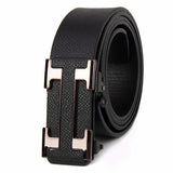 Style Belt Men's Genuine Leather Men's Belts Strap MartLion Black 120cm 