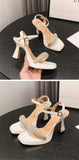 Liyke Style Platform Square Toe Crystal Rhinestone Sandal Female Buckle Strap Gladiator High Heels Women Party Shoes Mart Lion   