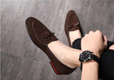 Men's Casual Shoes with Bowknot Genuine Suede Leather Trendy Party Wedding Loafers Flats Driving Moccasins Mart Lion   