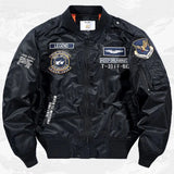 Bomber Jacket Men's Air Force MA 1 Military Baseball Jacket Coat Thick Cargo Jacket Clothing MartLion Thin black M 50-62.5kg 