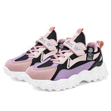 Spring Autumn Girls Sneakers PU Leather Kids Platform Shoes 4 -12 Years Designer Running Sports Tennis Mart Lion 8601 pink 27 CN