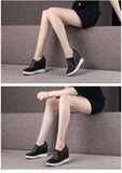 Woman Platform Wedge Sneakers Women 12cm Height Increasing Ladies Walking Slip on Casual Vulcanized shoes MartLion   