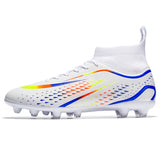 Men's Soccer Cleats Soccer Shoes Football Boots Wear Resistant AG Light Ankle Protect Outdoor Spikes MartLion White 39 CHINA