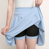 Flared Skirts Women's Basic Shorts Skirt Black Casual Mini Skater Medium Pleated Fluffy Skirt MartLion SKY BLUE XXXL 