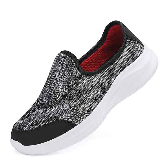 Women Flats Platform Sneakers Lightweight Breathable Slip-On Ride Shoes Flats Running MartLion black gray 36 