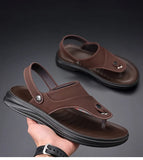 Summer Flip flops Men Sandals Leather Mens Casual Shoes Outdoor Men Leather Sandals for Men Beach Shoes Roman Shoes MartLion