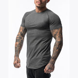  Gym Clothing Sports T Shirt Men's Cotton Breathable Fitness Short Sleeve Running Summer Tight homme Mart Lion - Mart Lion