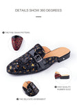 Luxury Moccasins Men's Slippers Casual Sequin Cloth Slipper Black Red Loafers Hide Toes Shoes Outdoor Slipper MartLion   