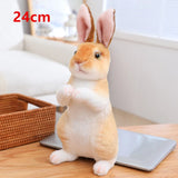 Lovely Fluffy Lop-eared Rabbits Plush Toy Baby Kids Appease Dolls Simulation Long Ear Rabbit Pillow Kawaii Christmas Gift MartLion stand brown3  